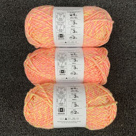 Lot Of 3 Big Twist Lollipop Twistie Pink Berry Dye Lot 353355 Medium 4 Yarn - Picture 2 of 3